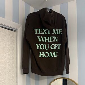 Lonely Ghost Brown Hoodie “Text Me When You Get Home” 🤎